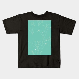 Beautiful Stylized Turquise Flowers, for all those who love nature #208 Kids T-Shirt